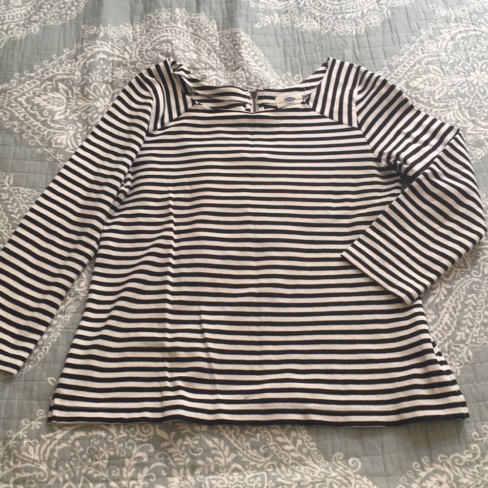 Old Navy Striped 3/4 Length Blouse